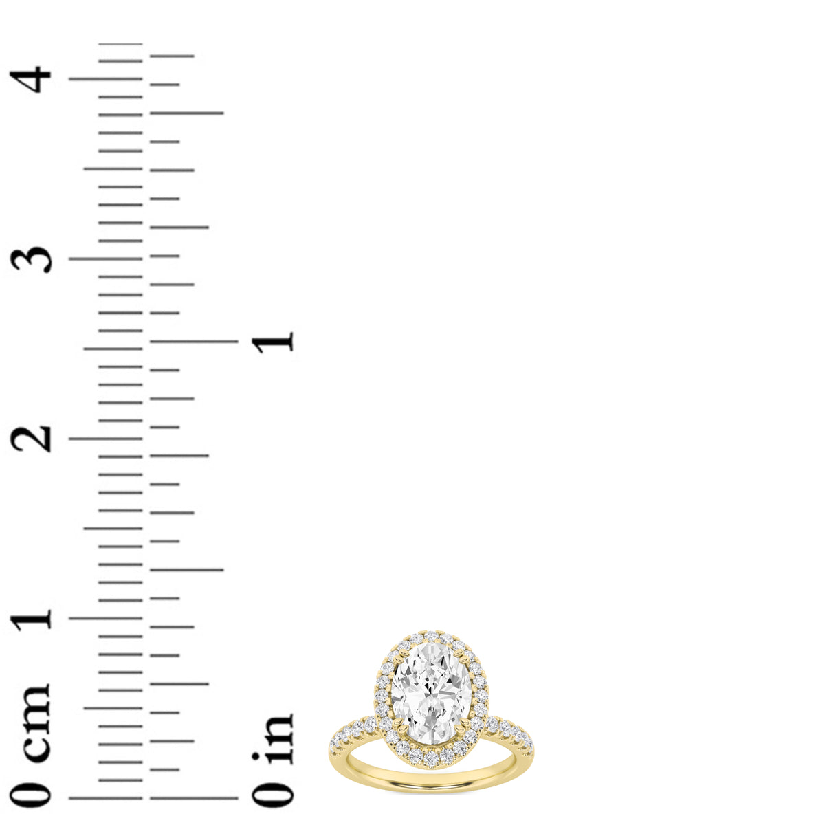 3 ct tw IGI Certified Oval Lab-Grown Diamond Halo Accented Engagement Ring in 14K Solid Gold - Yellow