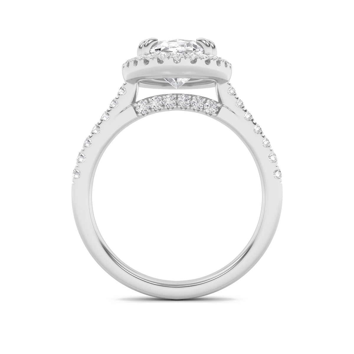 2.5 ct tw IGI Certified Oval Lab-Grown Diamond Halo Accented Engagement Ring in 14K Solid Gold - White