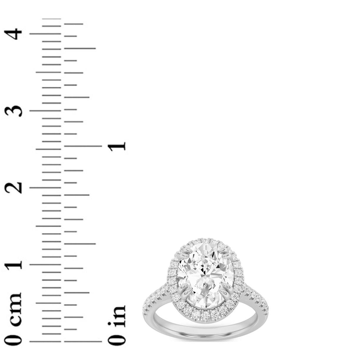 2.5 ct tw IGI Certified Oval Lab-Grown Diamond Halo Accented Engagement Ring in 14K Solid Gold - White