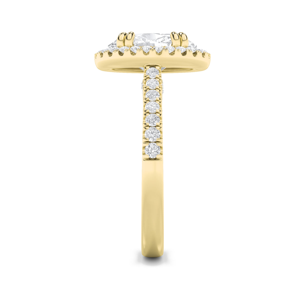 3 ct tw IGI Certified Oval Lab-Grown Diamond Halo Accented Engagement Ring No. 2 in 14K Solid Gold - Yellow