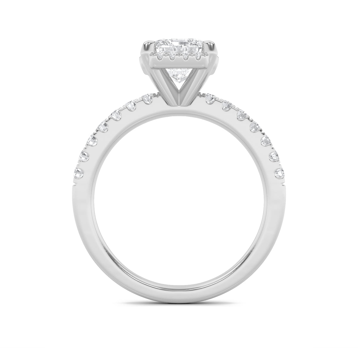 2 ct tw IGI Certified Emerald Lab-Grown Diamond Halo Accented Engagement Ring in 14K Solid Gold - White
