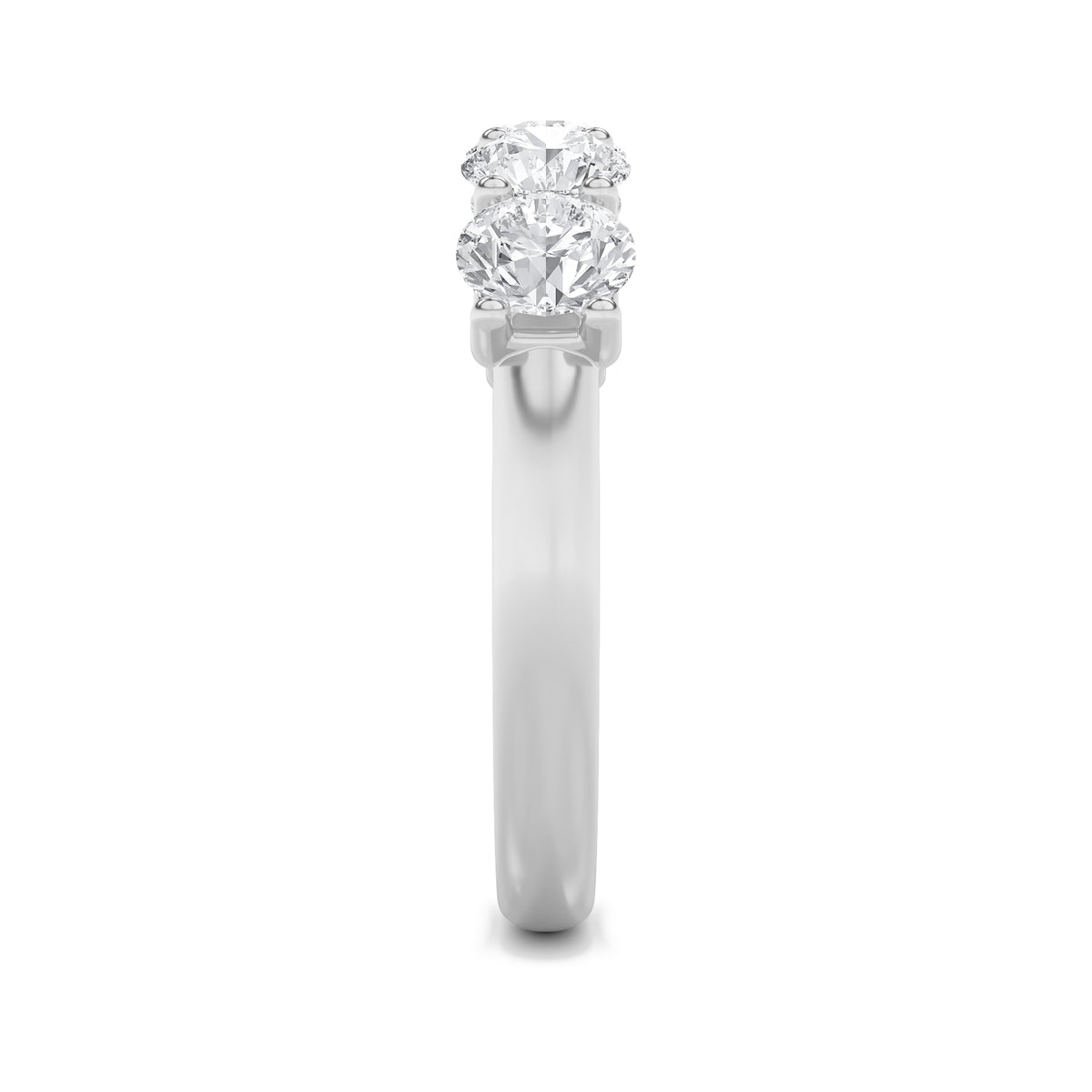 2 ct tw IGI Certified Round Lab-Grown Diamond Five Stone Band Ring in 14K Solid Gold - White