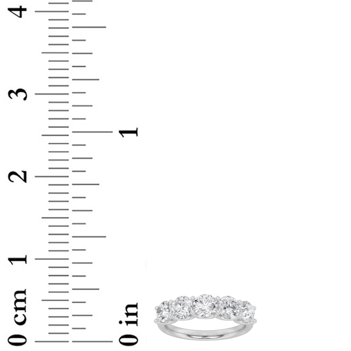 2 ct tw IGI Certified Round Lab-Grown Diamond Five Stone Band Ring in 14K Solid Gold - White