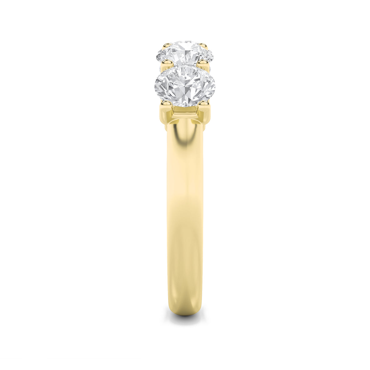 2 ct tw IGI Certified Round Lab-Grown Diamond Five Stone Band Ring in 14K Solid Gold - Yellow