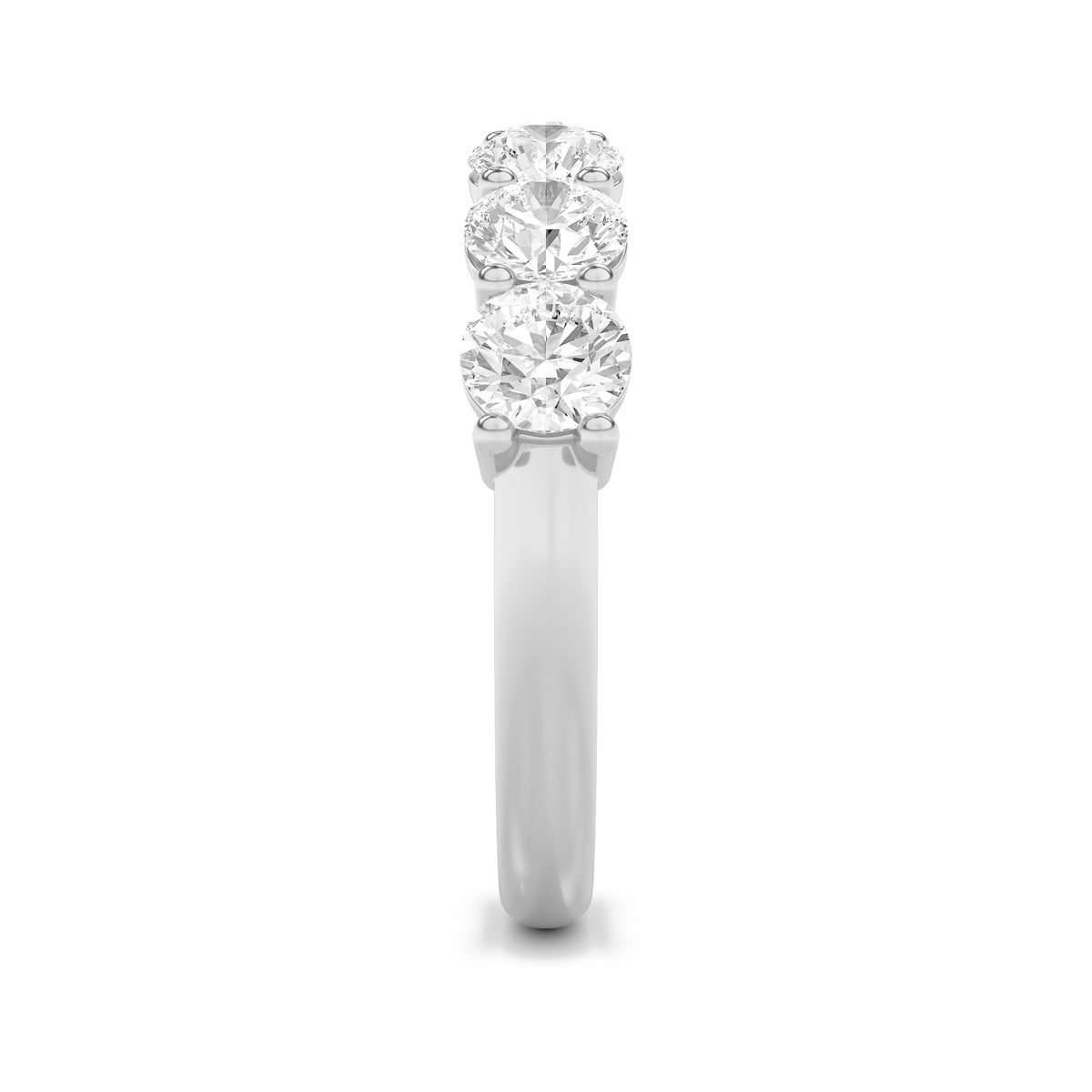 3 ct tw IGI Certified Round Lab-Grown Diamond Seven Stone Band Ring in 14K Solid Gold - White