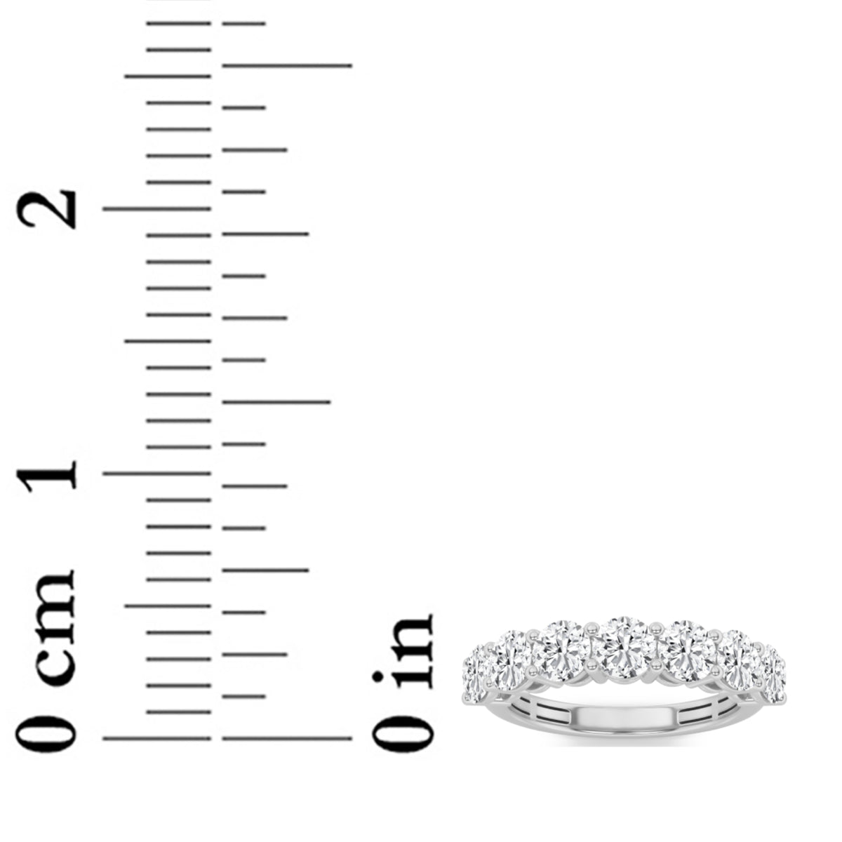 3 ct tw IGI Certified Round Lab-Grown Diamond Seven Stone Band Ring in 14K Solid Gold - White