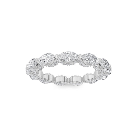 2.5 ct tw IGI Certified Marquise Lab-Grown Diamond Eternity Band Ring in 14K Solid Gold - White
