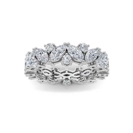 3 ct tw IGI Certified Marquise Lab-Grown Diamond Eternity Band Ring in 14K Solid Gold - White