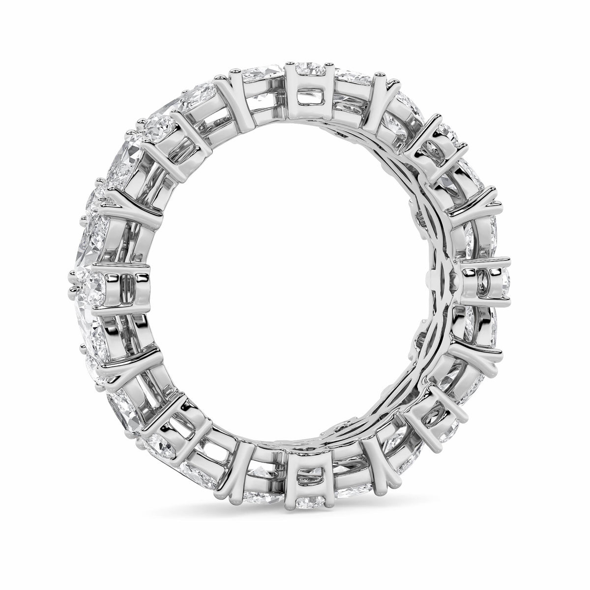 3 ct tw IGI Certified Marquise Lab-Grown Diamond Eternity Band Ring in 14K Solid Gold - White