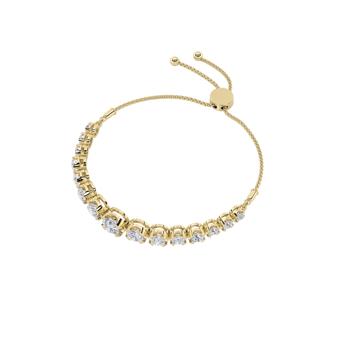 3.5 ct tw IGI Certified Round Lab-Grown Diamond Bolo Bracelet in 14K Solid Gold - Yellow