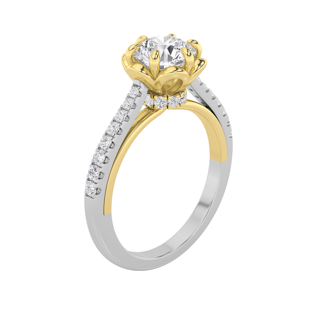 1.5 ct tw IGI Certified Round Lab-Grown Diamond Solitaire Engagement Ring in 14K Solid Gold - White/Yellow