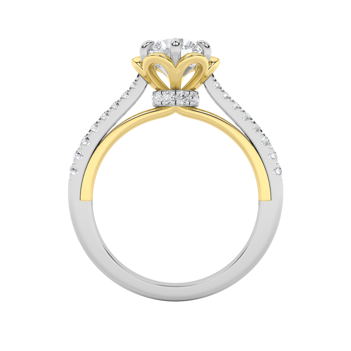 1.5 ct tw IGI Certified Round Lab-Grown Diamond Solitaire Engagement Ring in 14K Solid Gold - White/Yellow