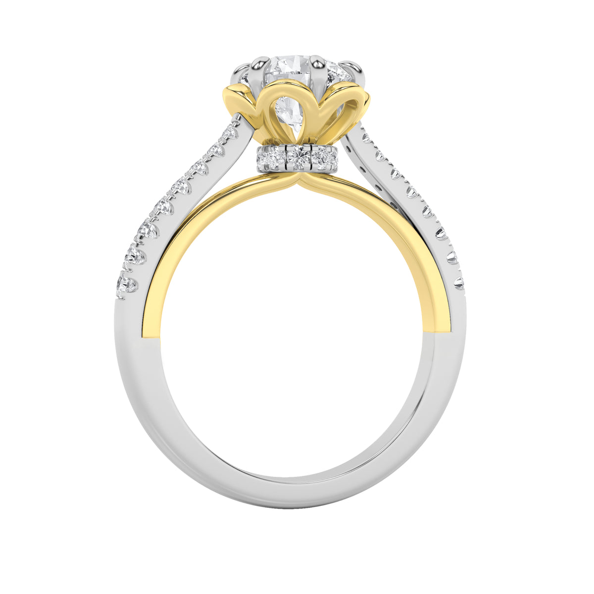 1.5 ct tw IGI Certified Round Lab-Grown Diamond Solitaire Engagement Ring in 14K Solid Gold - White/Yellow