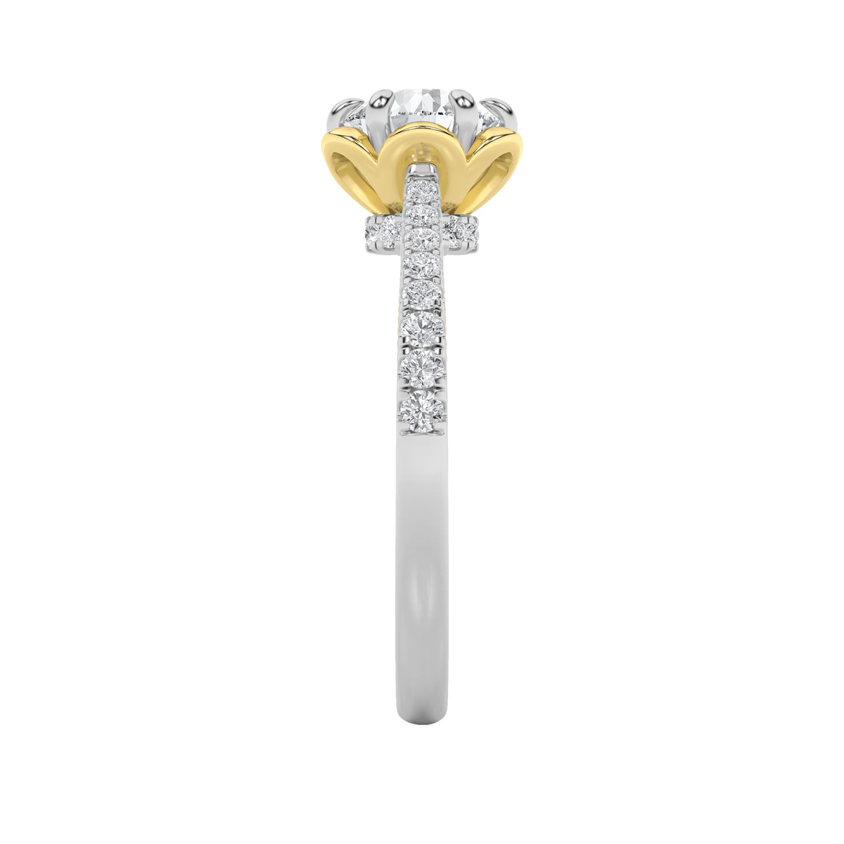 1.5 ct tw IGI Certified Round Lab-Grown Diamond Solitaire Engagement Ring in 14K Solid Gold - White/Yellow