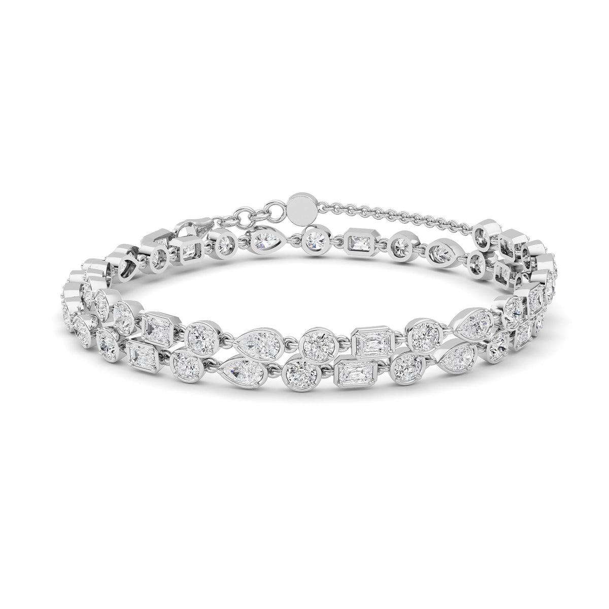 10 ct tw IGI Certified Multi-Shape Lab-Grown Diamond Necklace in 14K Solid Gold - White