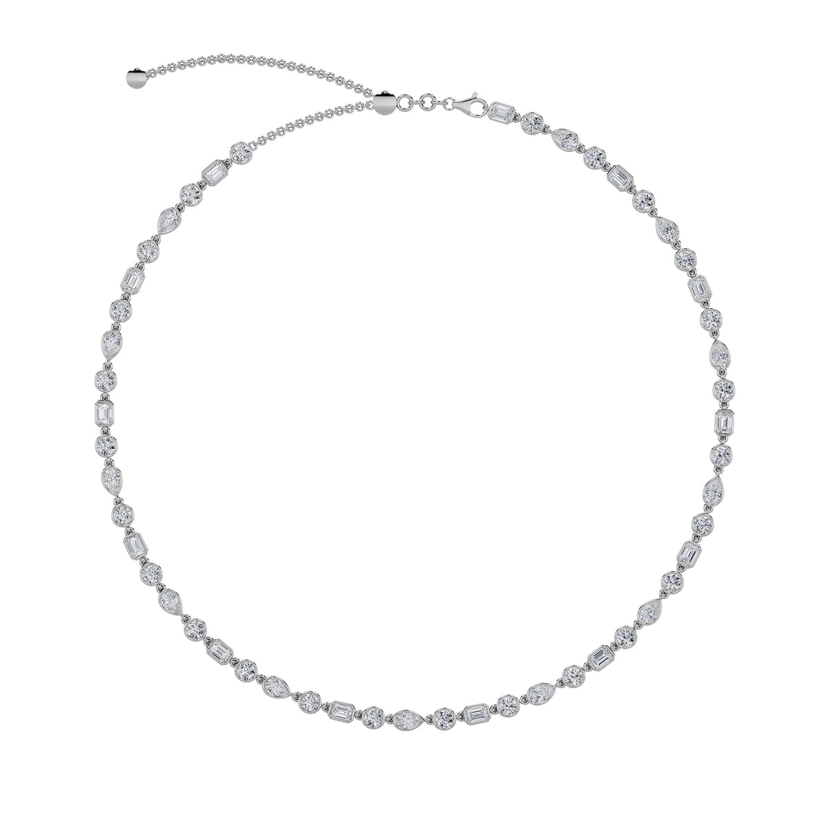 10 ct tw IGI Certified Multi-Shape Lab-Grown Diamond Necklace in 14K Solid Gold - White