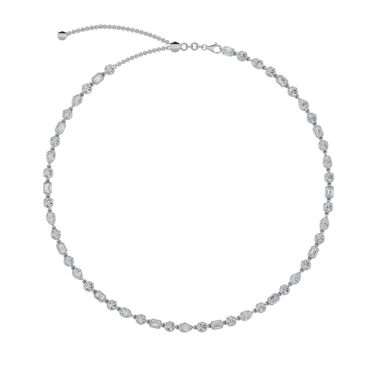 10 ct tw IGI Certified Multi-Shape Lab-Grown Diamond Necklace in 14K Solid Gold - White