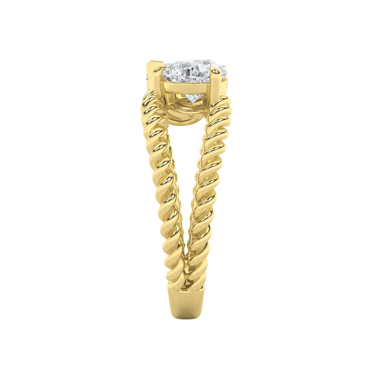 2 ct tw IGI Certified Pear Lab-Grown Diamond Toi Et Moi Fashion Ring in 14K Solid Gold - Yellow