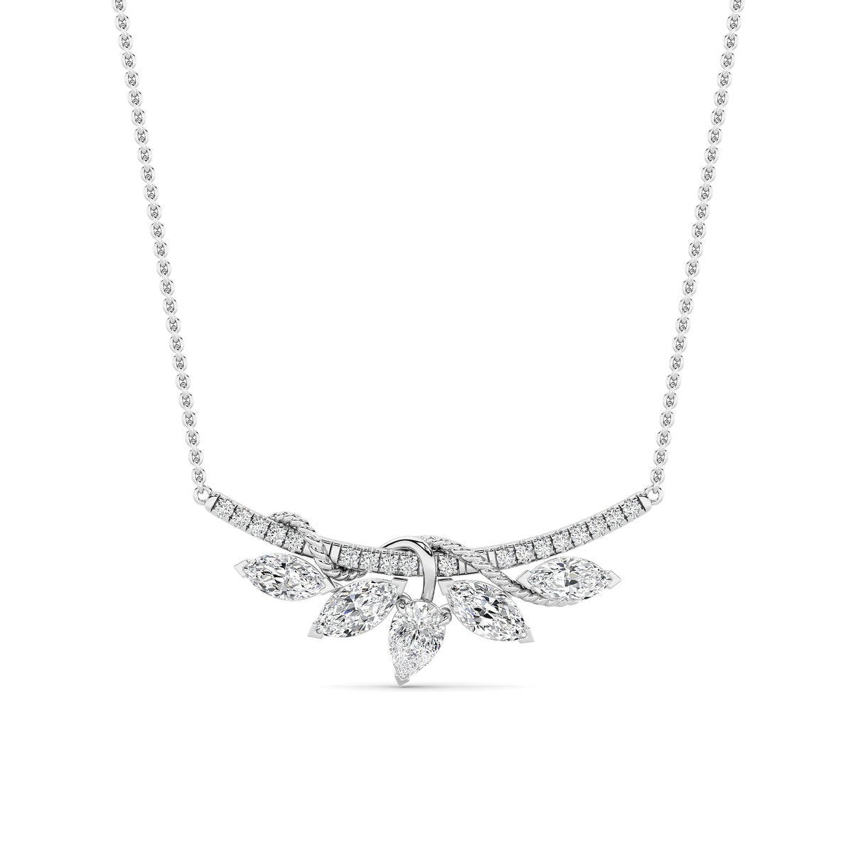 1.5 ct tw IGI Certified Pear Lab-Grown Diamond Necklace in 14K Solid Gold - White