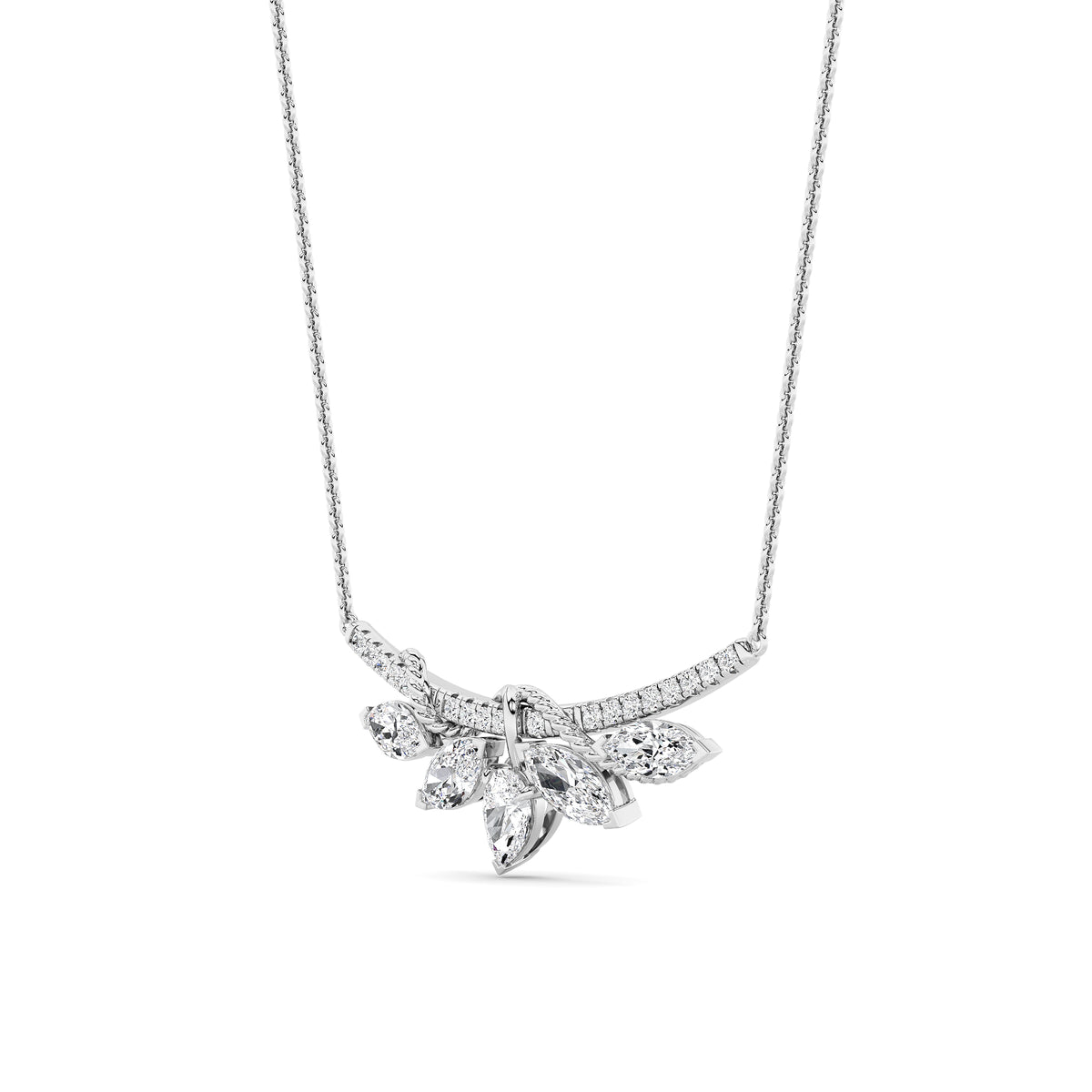 1.5 ct tw IGI Certified Pear Lab-Grown Diamond Necklace in 14K Solid Gold - White