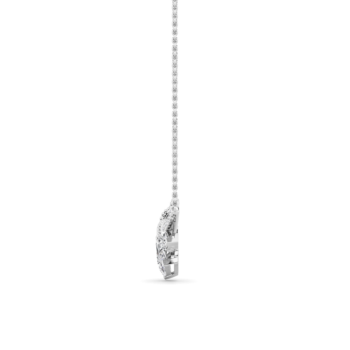 1.5 ct tw IGI Certified Pear Lab-Grown Diamond Necklace in 14K Solid Gold - White