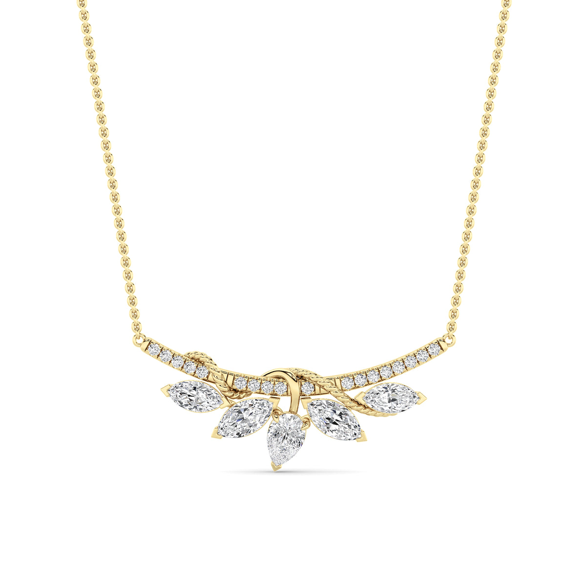 1.5 ct tw IGI Certified Pear Lab-Grown Diamond Necklace in 14K Solid Gold - Yellow