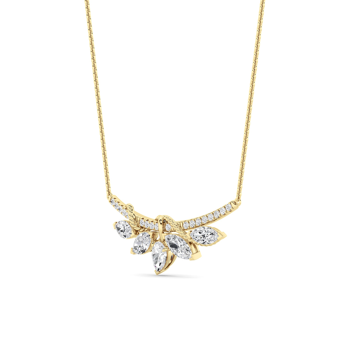 1.5 ct tw IGI Certified Pear Lab-Grown Diamond Necklace in 14K Solid Gold - Yellow