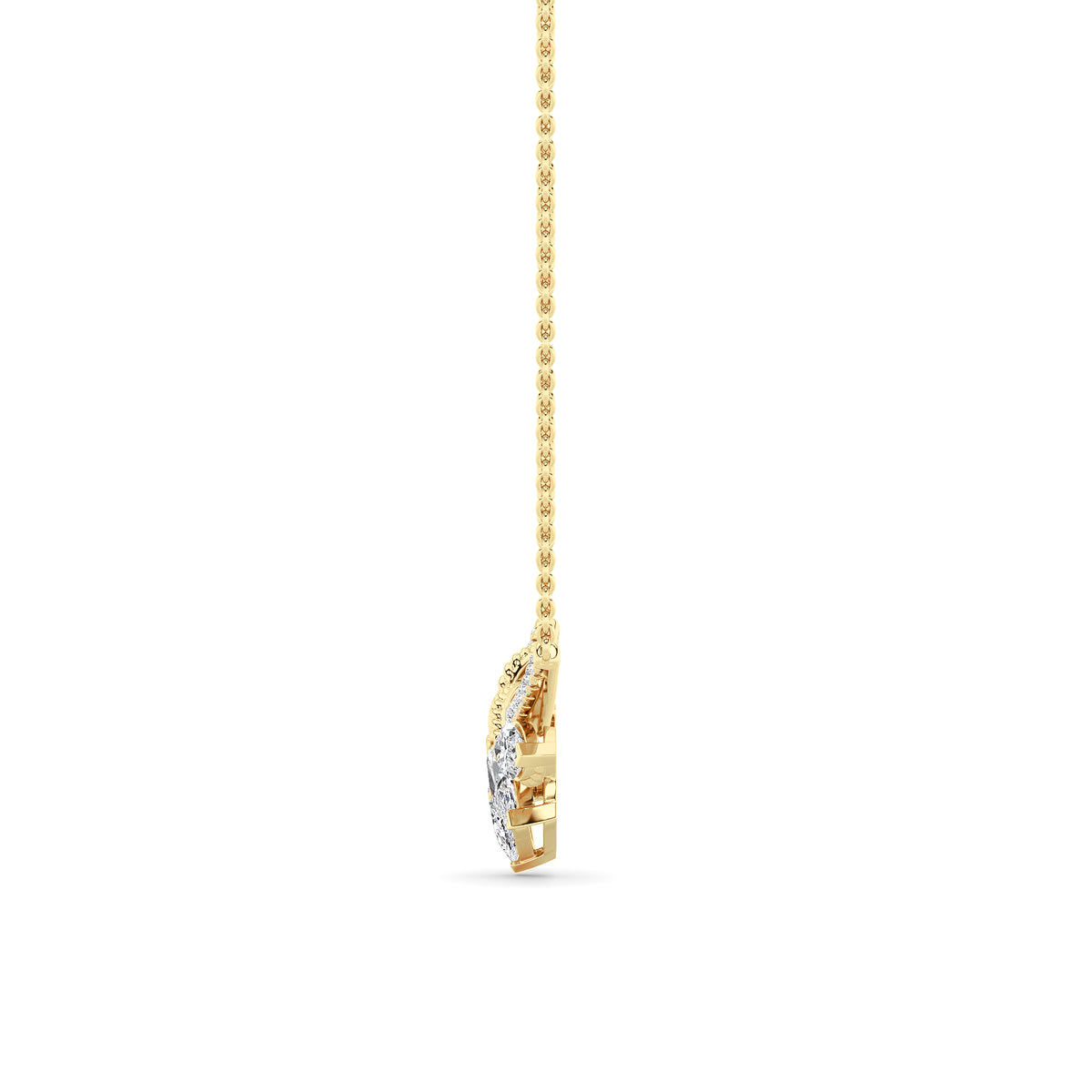 1.5 ct tw IGI Certified Pear Lab-Grown Diamond Necklace in 14K Solid Gold - Yellow