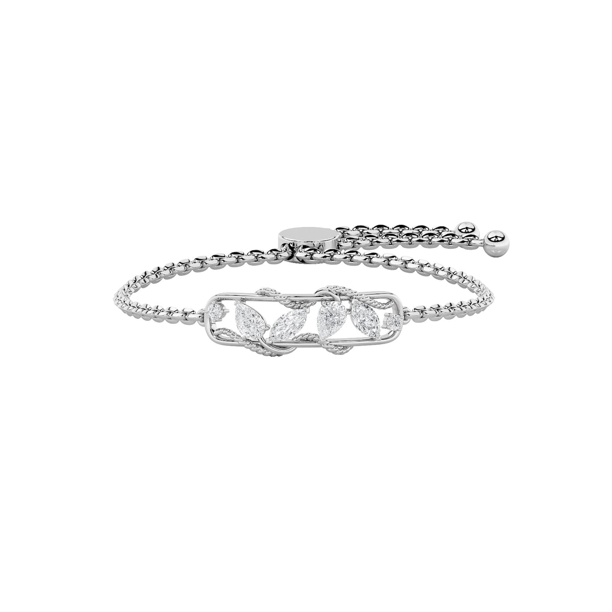 1 ct tw IGI Certified Multi-Shape Lab-Grown Diamond Bracelet in 14K Solid Gold - White