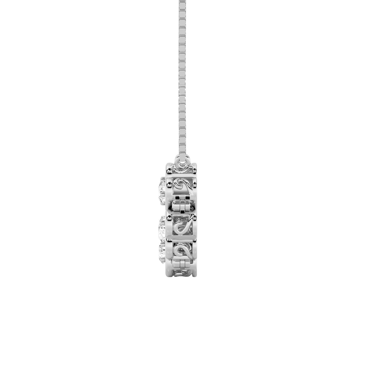 1 ct tw IGI Certified Round Lab-Grown Diamond Heart Necklace in 14K Solid Gold - White