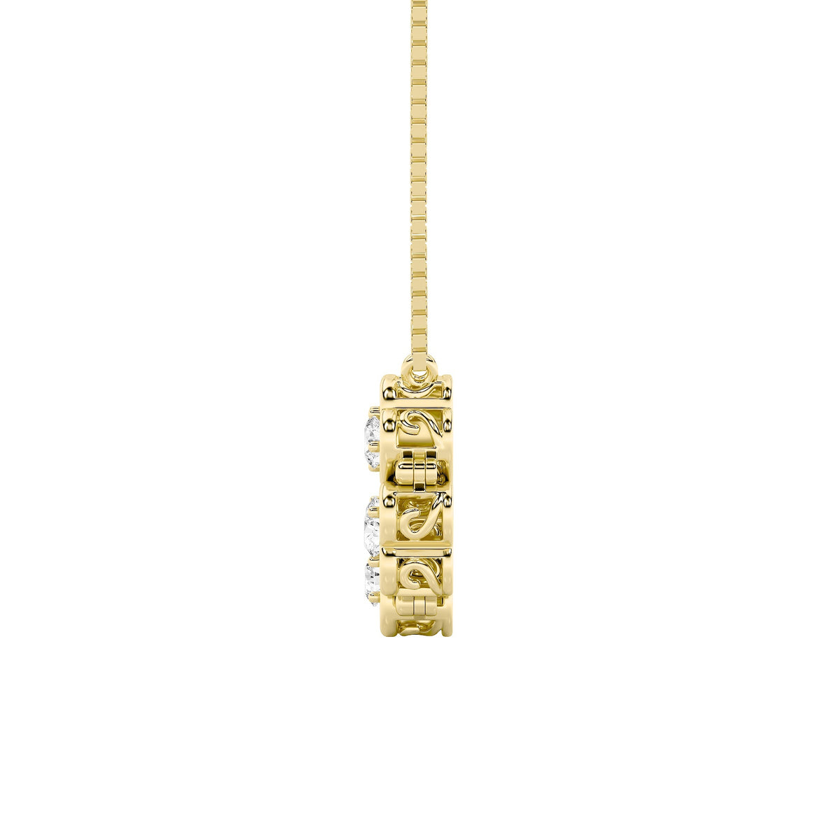 1 ct tw IGI Certified Round Lab-Grown Diamond Heart Necklace in 14K Solid Gold - Yellow