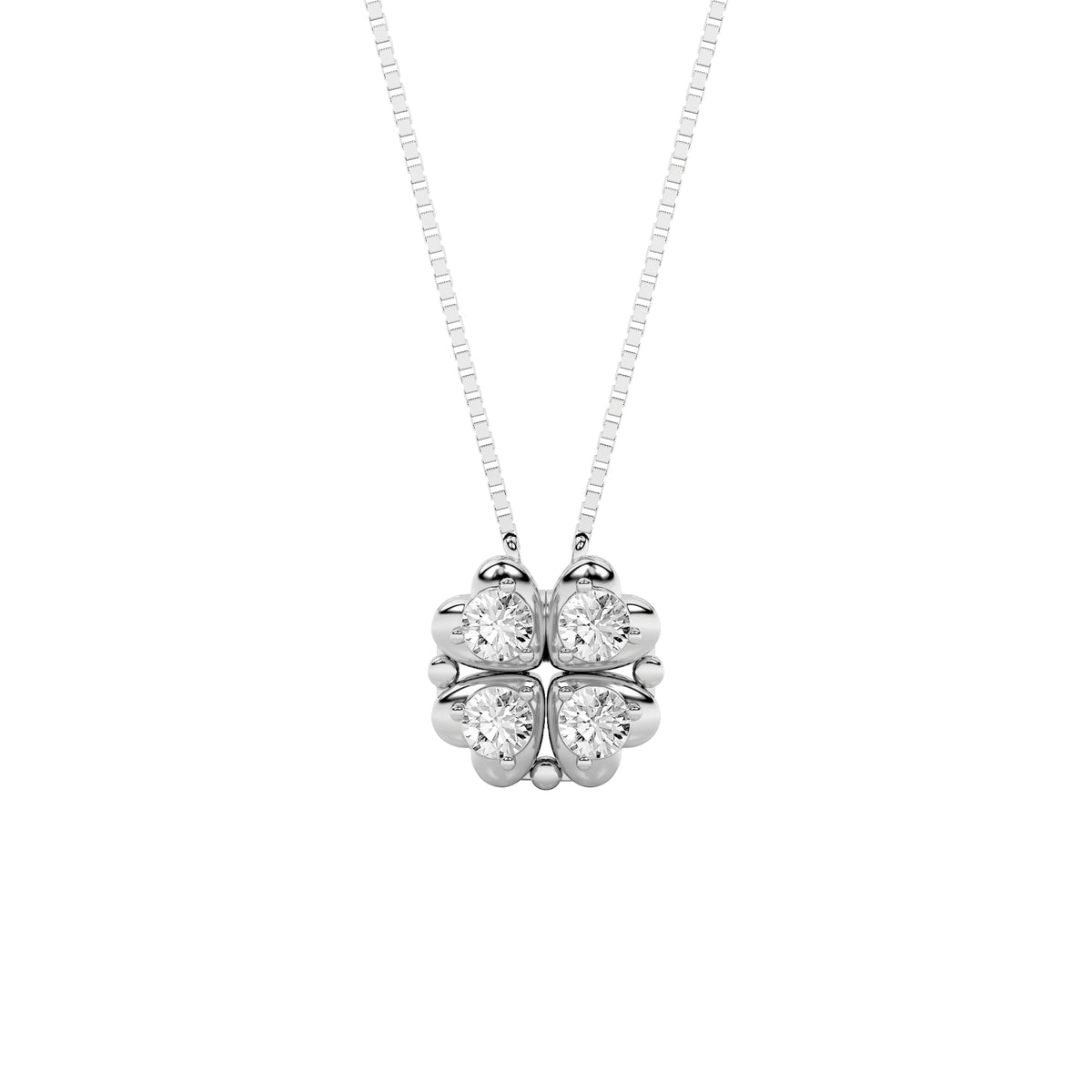 1 ct tw IGI Certified Round Lab-Grown Diamond Heart Necklace No. 2 in 14K Solid Gold - White