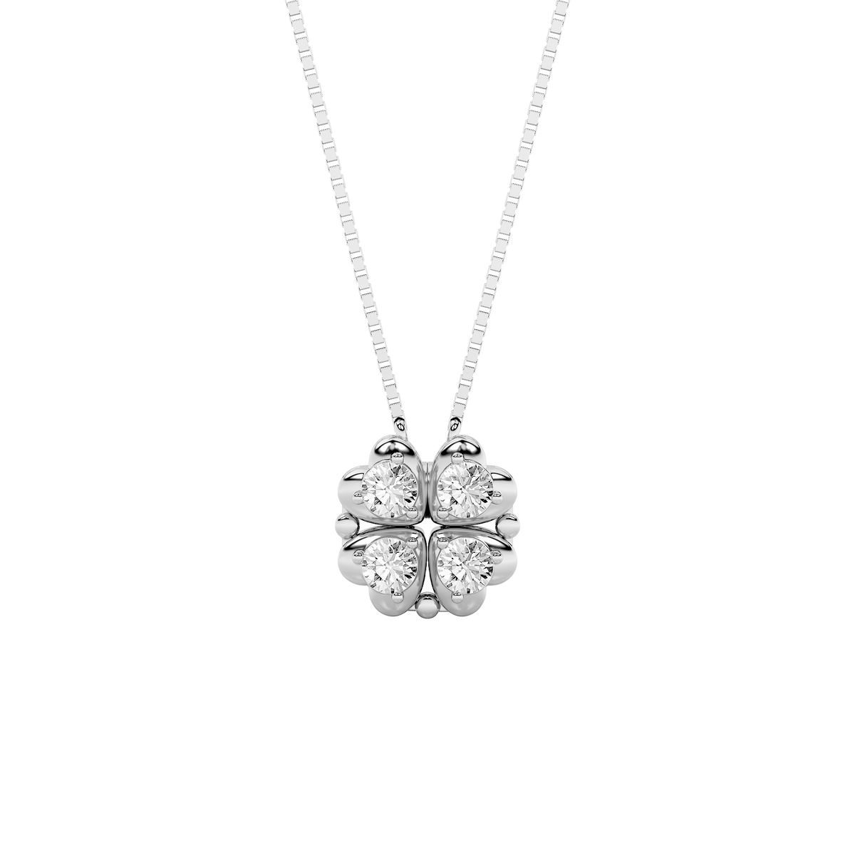 1 ct tw IGI Certified Round Lab-Grown Diamond Heart Necklace No. 2 in 14K Solid Gold - White