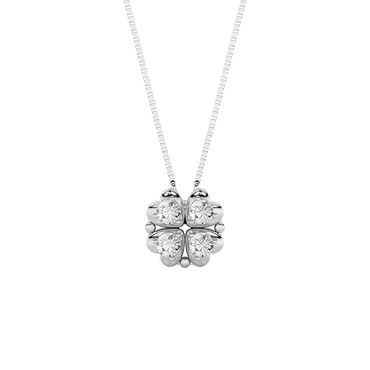1 ct tw IGI Certified Round Lab-Grown Diamond Heart Necklace No. 2 in 14K Solid Gold - White