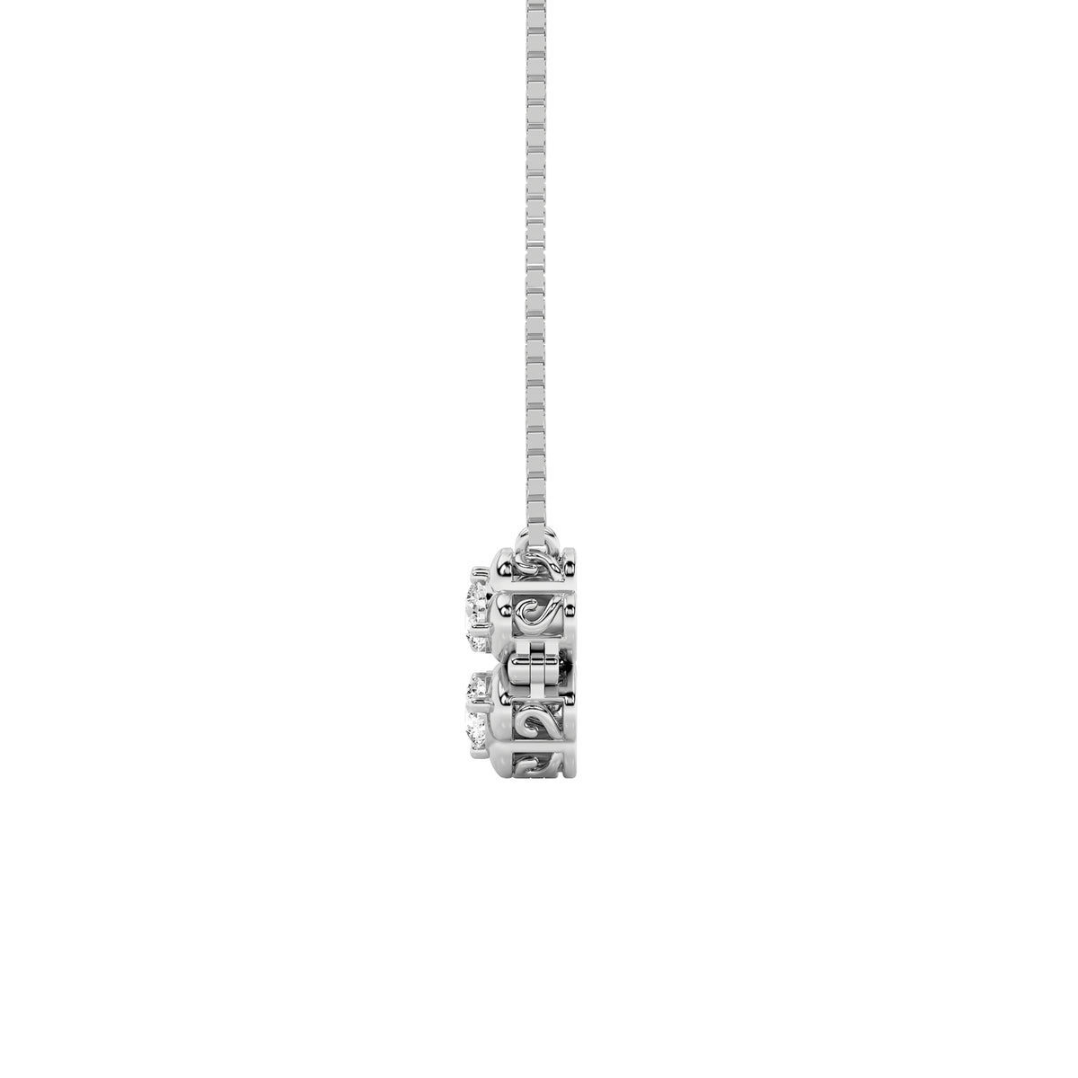 1 ct tw IGI Certified Round Lab-Grown Diamond Heart Necklace No. 2 in 14K Solid Gold - White