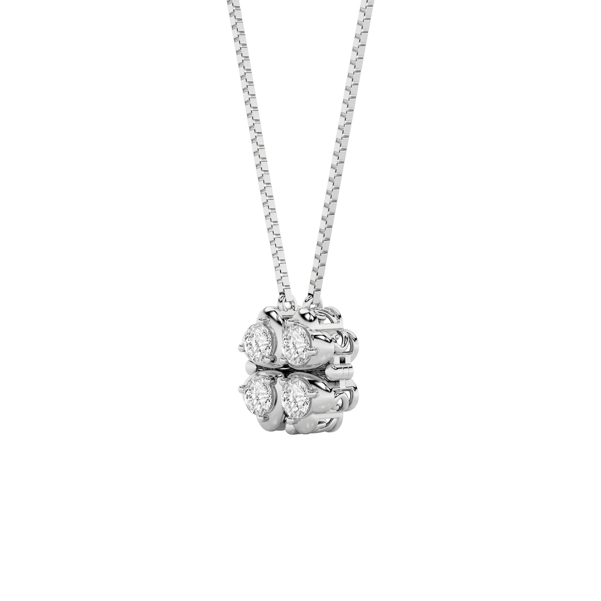 1 ct tw IGI Certified Round Lab-Grown Diamond Heart Necklace No. 2 in 14K Solid Gold - White