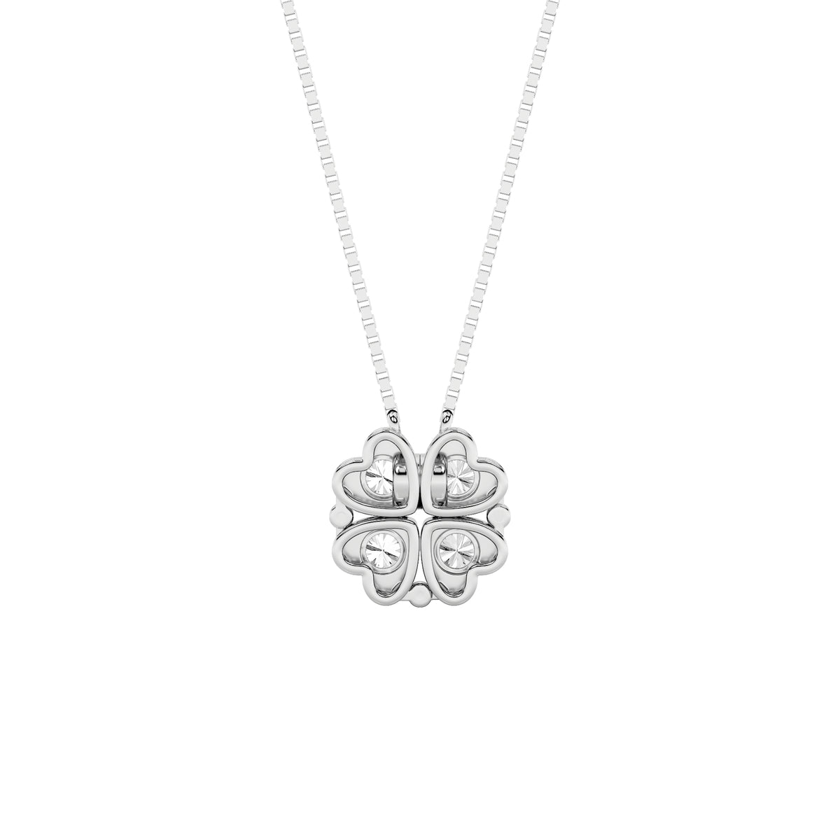 1 ct tw IGI Certified Round Lab-Grown Diamond Heart Necklace No. 2 in 14K Solid Gold - White