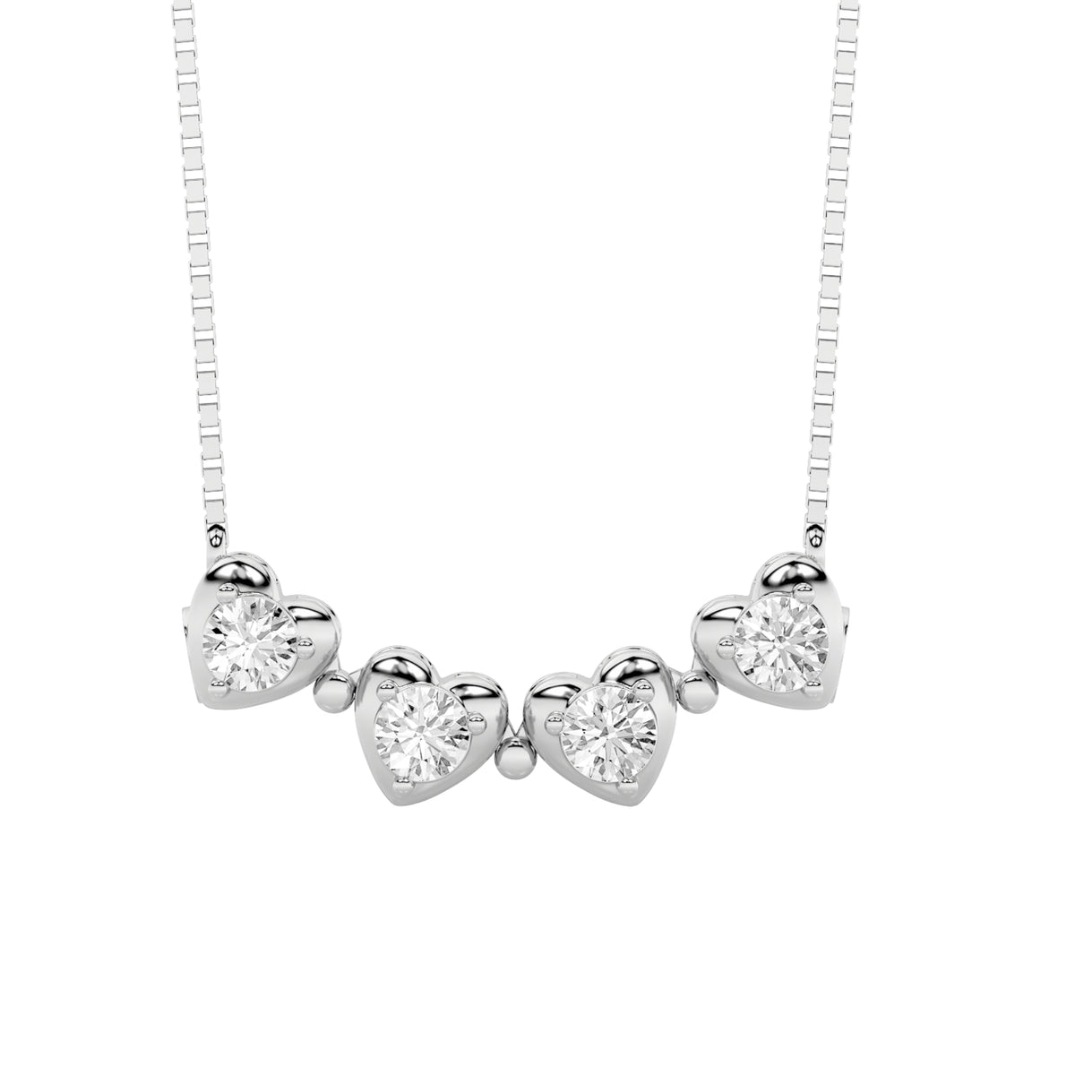 1 ct tw IGI Certified Round Lab-Grown Diamond Heart Necklace No. 2 in 14K Solid Gold - White