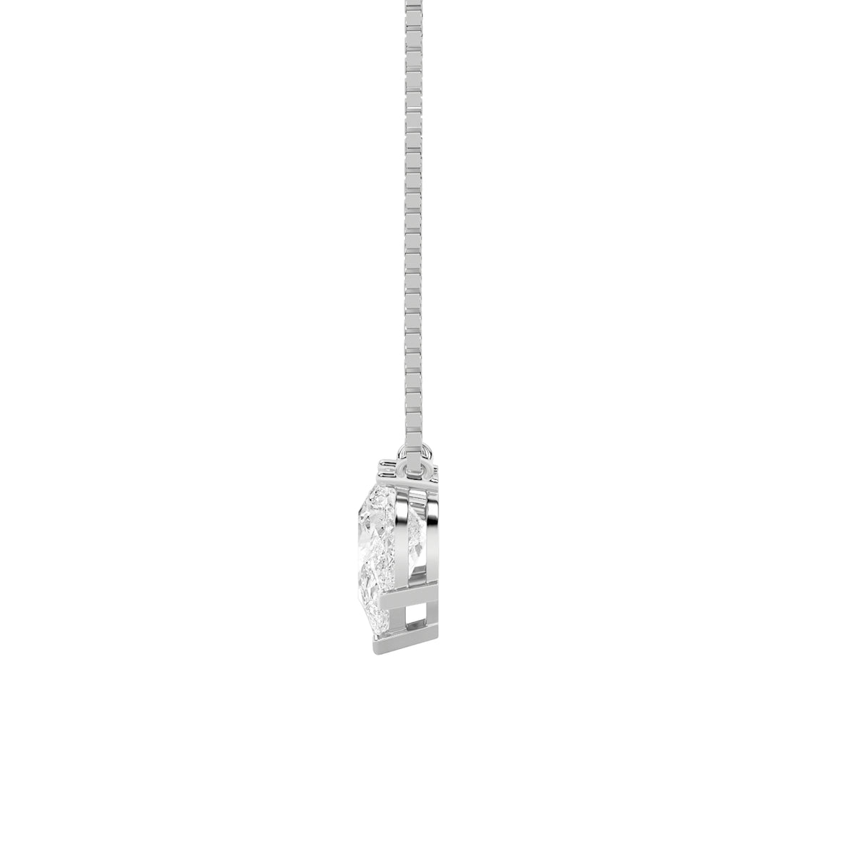 3 ct tw IGI Certified Pear Lab-Grown Diamond Three Stone Necklace in 14K Solid Gold - White