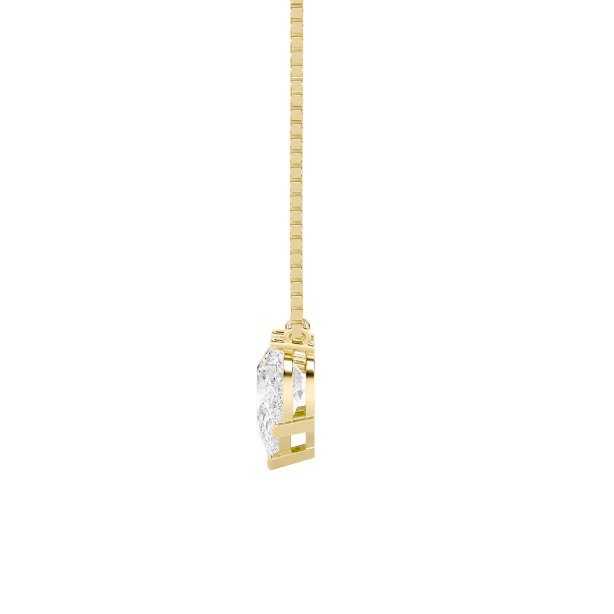 3 ct tw IGI Certified Pear Lab-Grown Diamond Three Stone Necklace in 14K Solid Gold - Yellow
