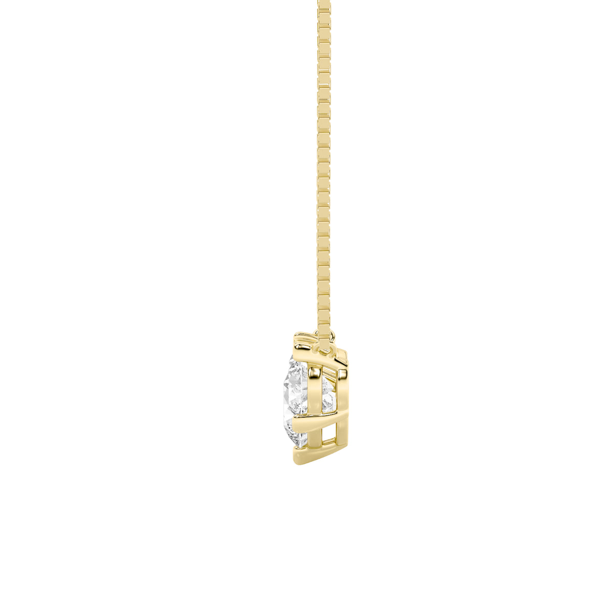 2 ct tw IGI Certified Round Lab-Grown Diamond Three Stone Necklace in 14K Solid Gold - Yellow