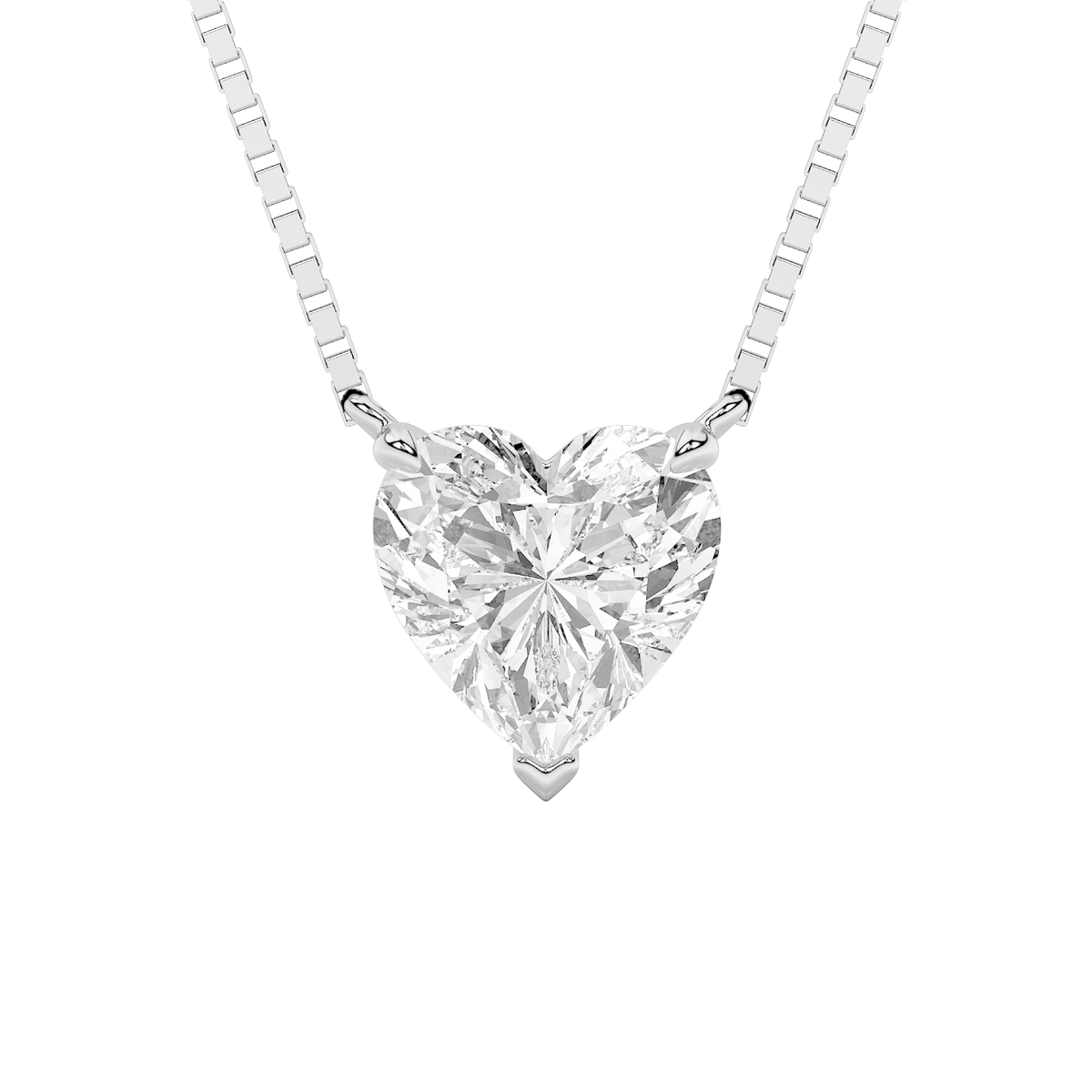 1 ct tw IGI Certified Heart Lab-Grown Diamond Heart Necklace in 14K Solid Gold - White