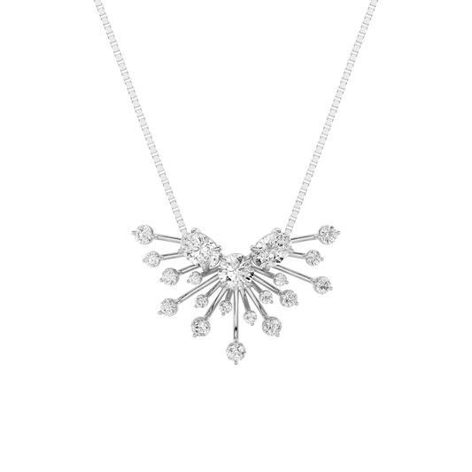 3 ct tw IGI Certified Round Lab-Grown Diamond Astralis Necklace in 14K Solid Gold - White