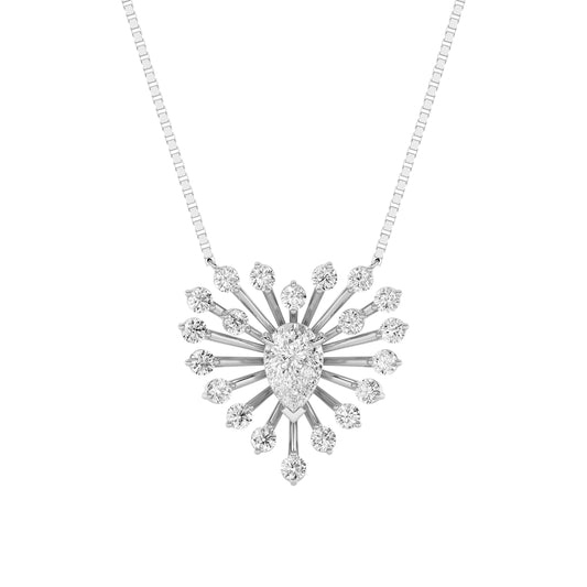 1.5 ct tw IGI Certified Pear Lab-Grown Diamond Astralis Necklace in 14K Solid Gold - White