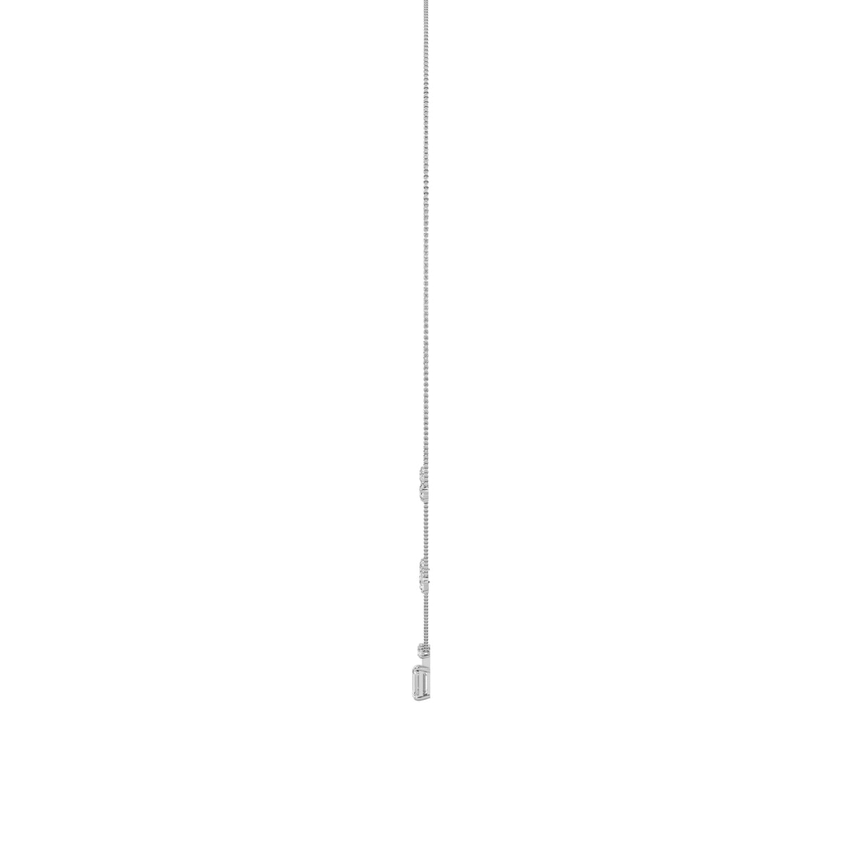 3 ct tw IGI Certified Emerald Lab-Grown Diamond Strata Chic Collection Necklace in 14K Solid Gold - White