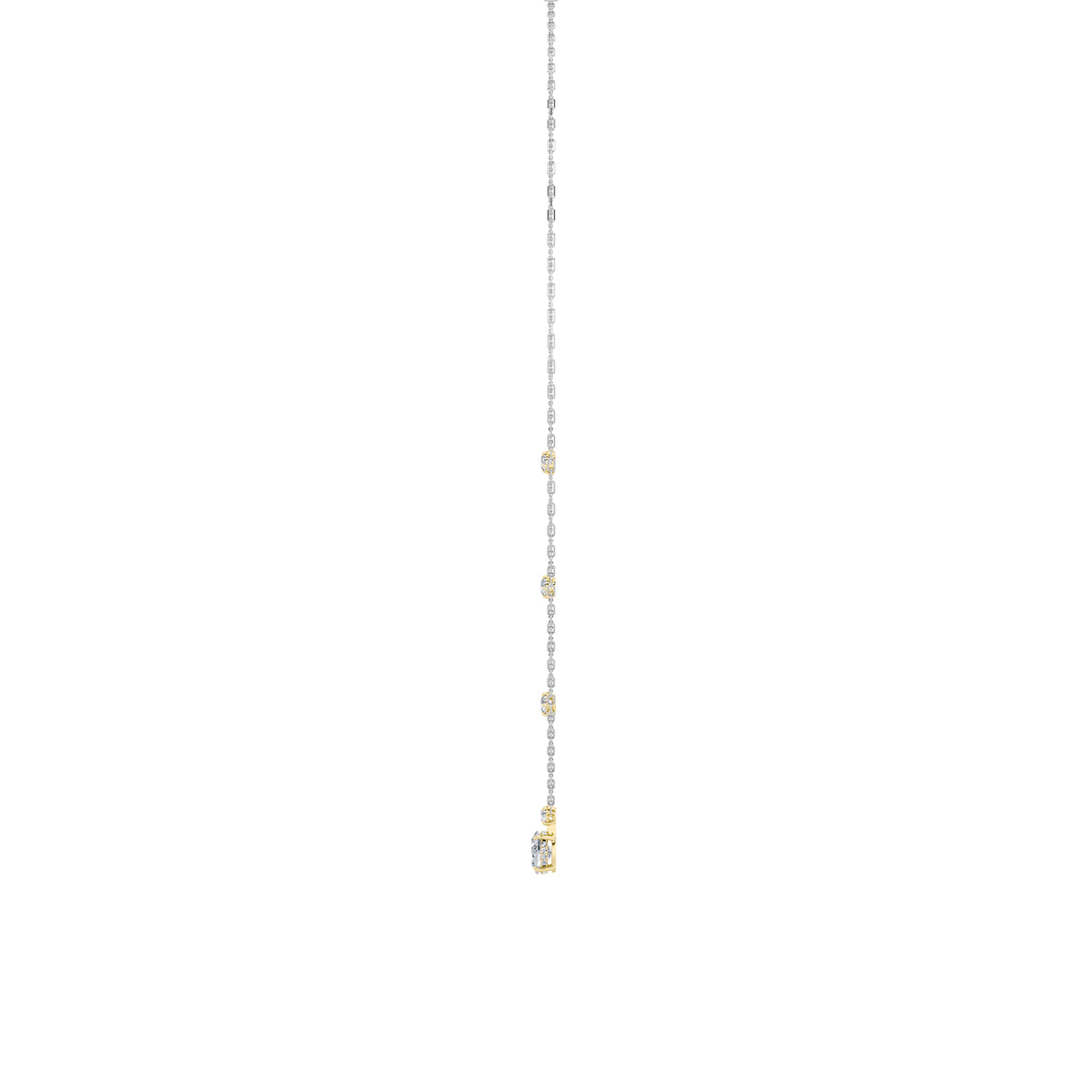 3.5 ct tw IGI Certified Oval Lab-Grown Diamond Strata Chic Collection Necklace in 14K Solid Gold - White