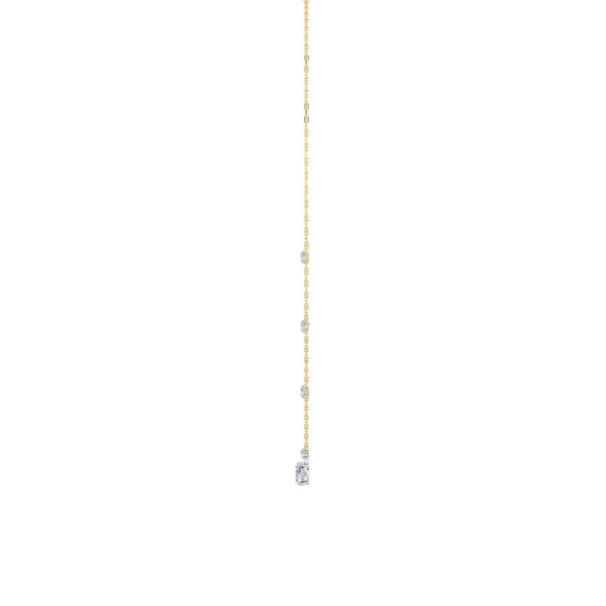 3.5 ct tw IGI Certified Oval Lab-Grown Diamond Strata Chic Collection Necklace in 14K Solid Gold - Yellow