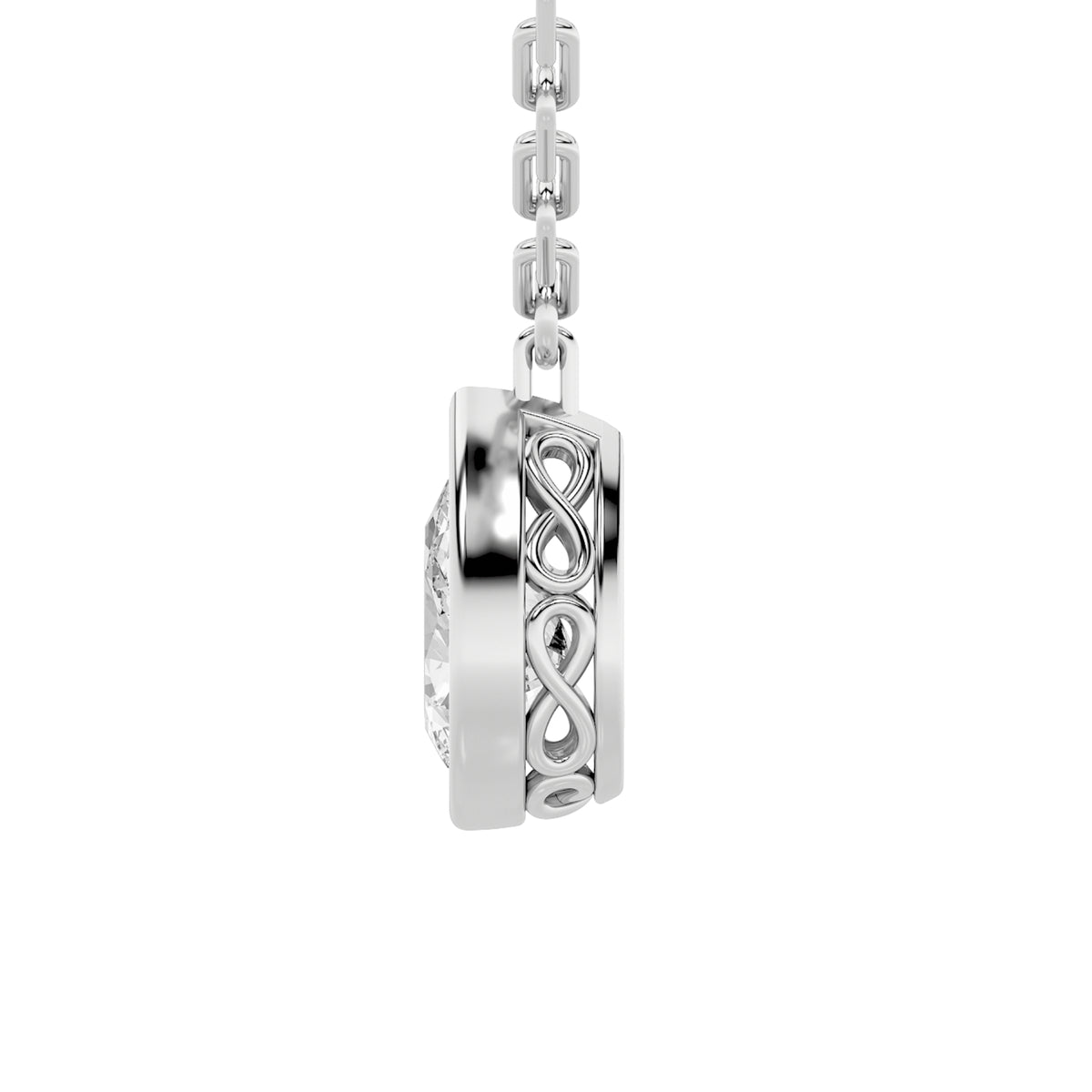 2 ct tw IGI Certified Pear Lab-Grown Diamond Strata Chic Collection Necklace in 14K Solid Gold - White