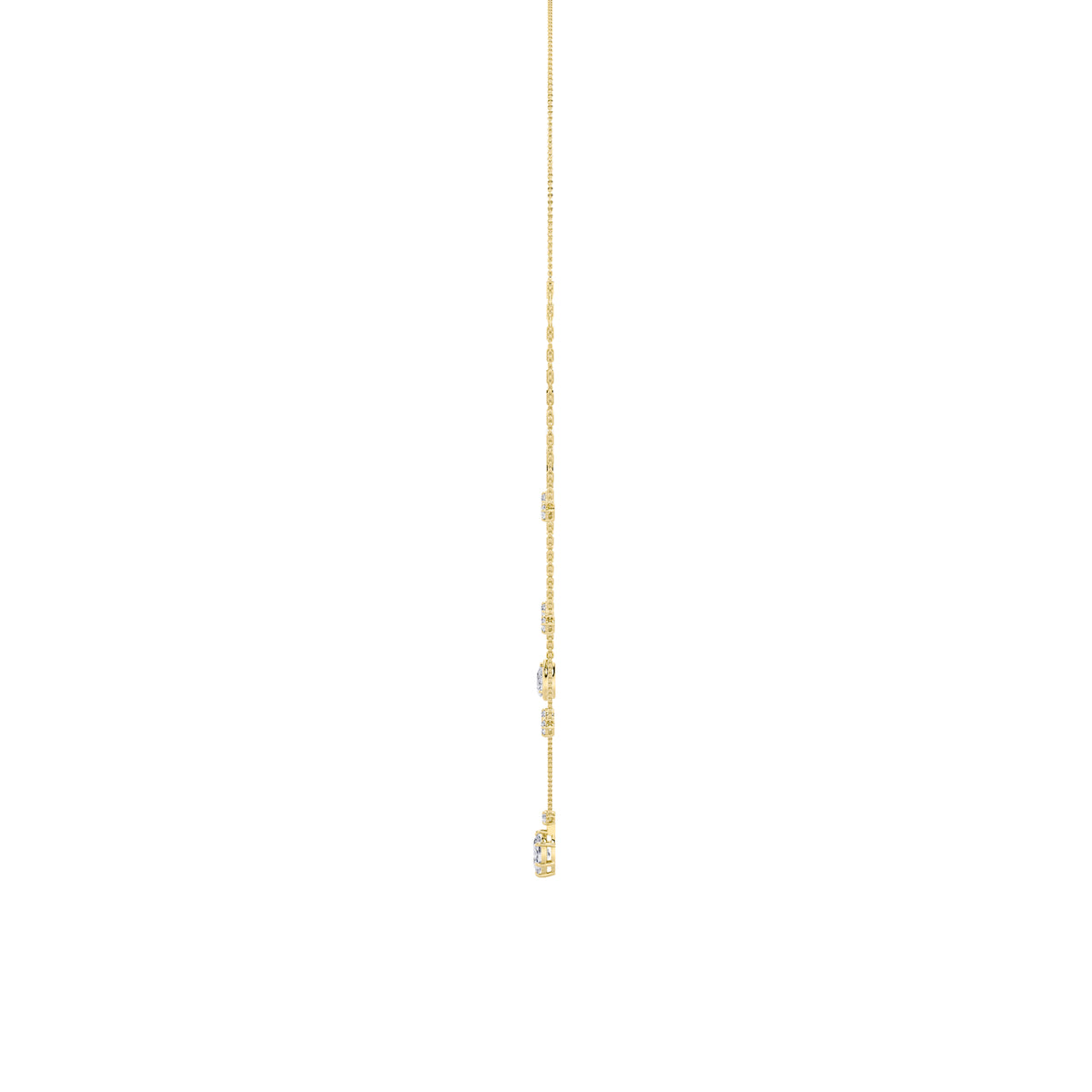 3.5 ct tw IGI Certified Oval Lab-Grown Diamond Necklace in 14K Solid Gold - Yellow