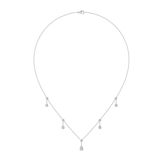 3 ct tw IGI Certified Pear Lab-Grown Diamond Solitaire Necklace in 14K Solid Gold - White